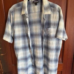 Patagonia checkered blue blouse shirt size L Large